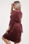 Халат велюровый 526 (брусничный)