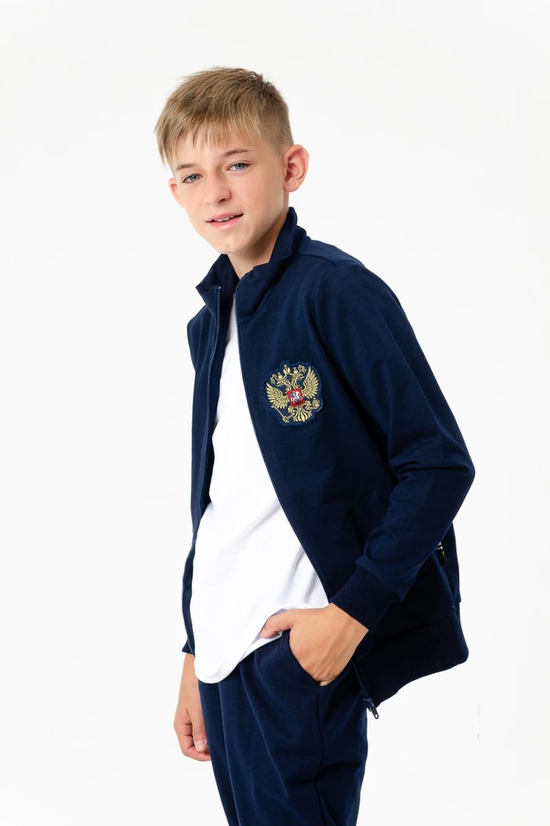 Детский костюм с брюками Россия Темно-синий (темно-синий)
