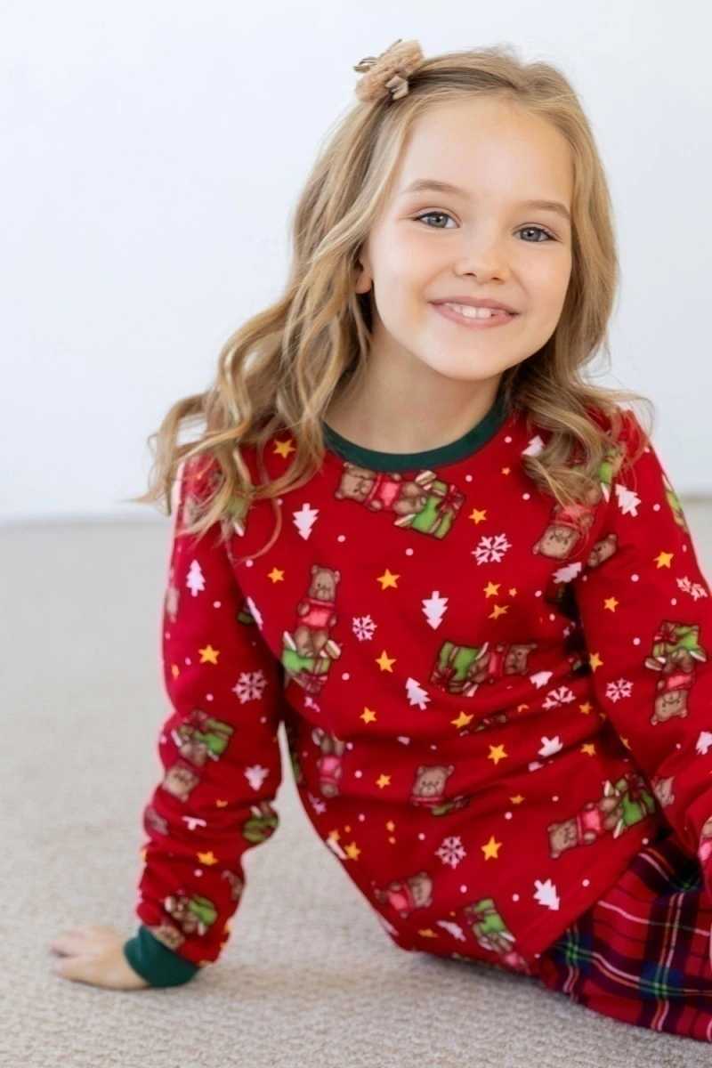 Детская пижама с брюками Новогодняя (в ассортименте)
