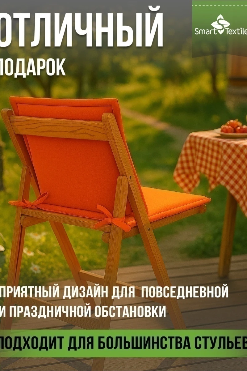 Подушка декоративная на стул Колорит (2 шт) (оранжевый)