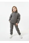 Детский костюм с брюками флисовый (серый)