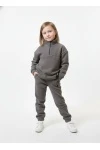 Детский костюм с брюками флисовый (серый)