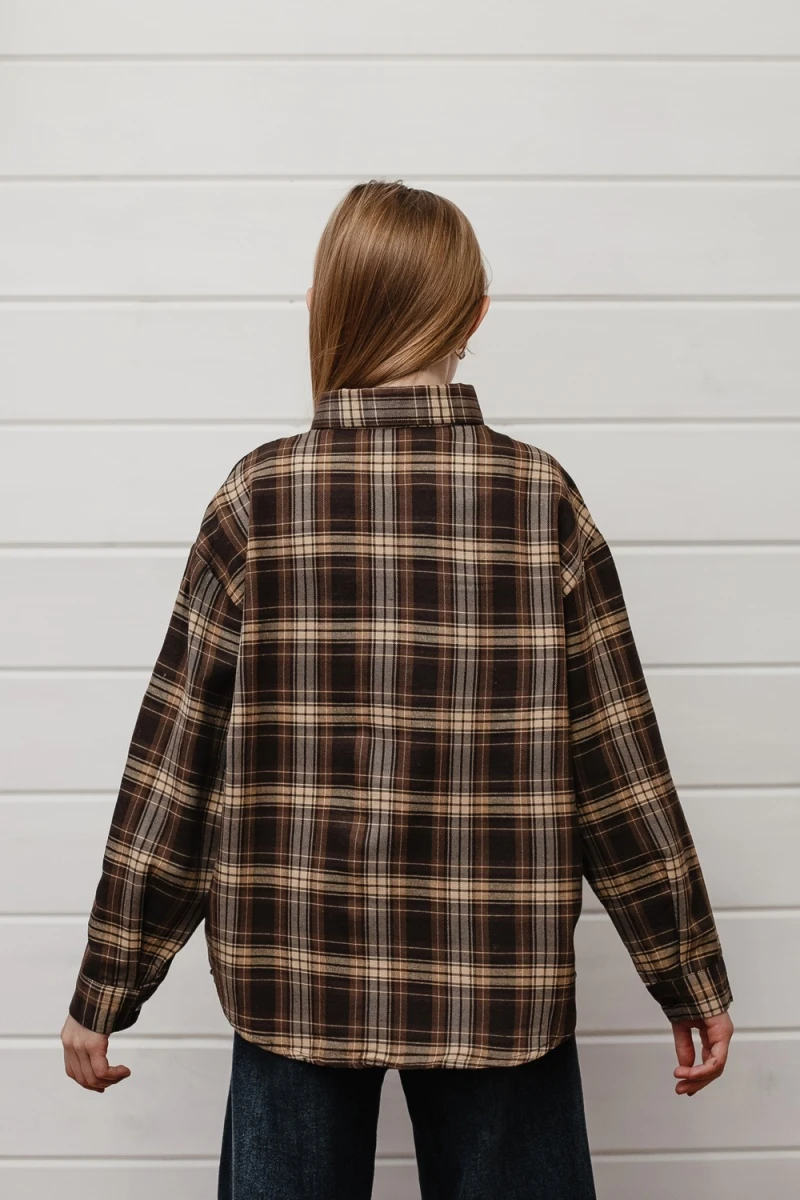 Рубашка подростковая коричневая (коричневый)