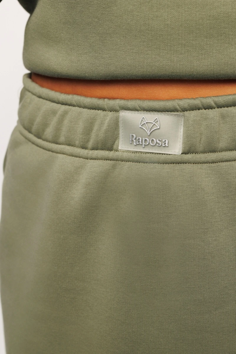 Юбка длинная макси с разрезом 388KHK (хаки)