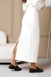 Юбка длинная макси с разрезом 388MLK (белый)