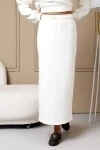 Юбка длинная макси с разрезом 388MLK (белый)