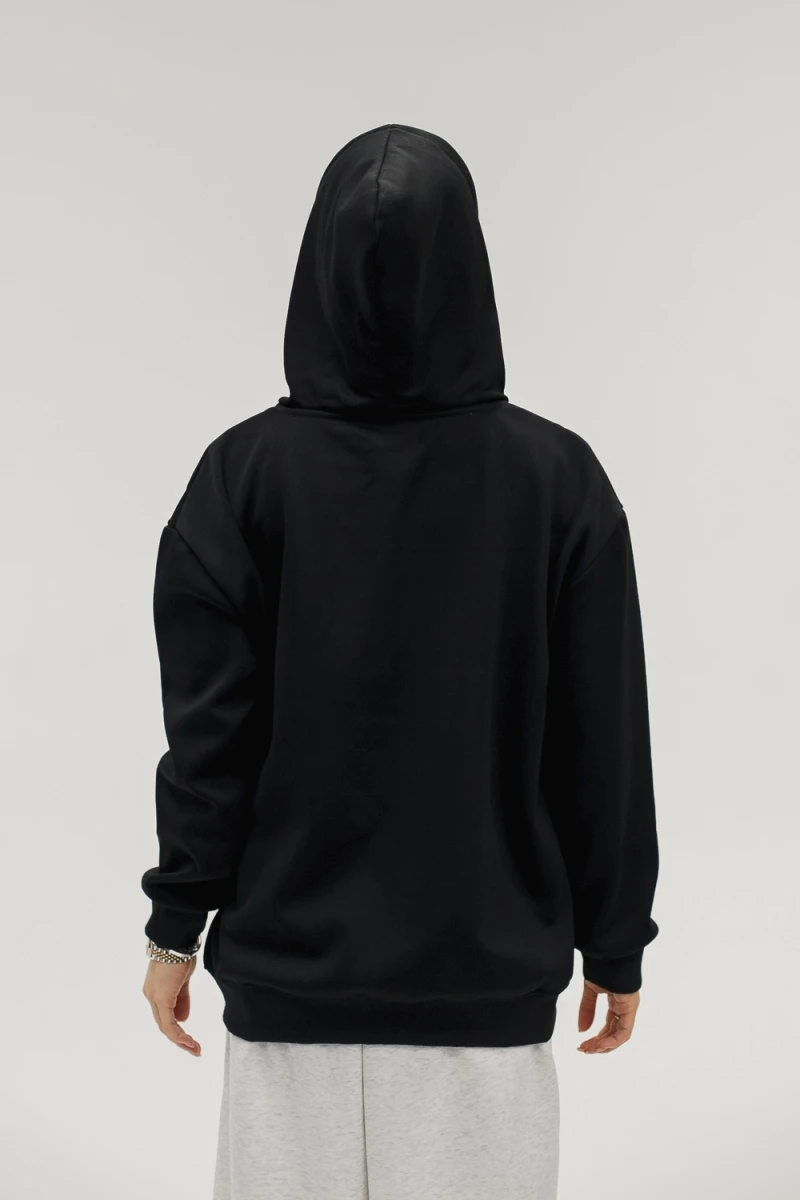 Худи на молнии с капюшоном (черный)