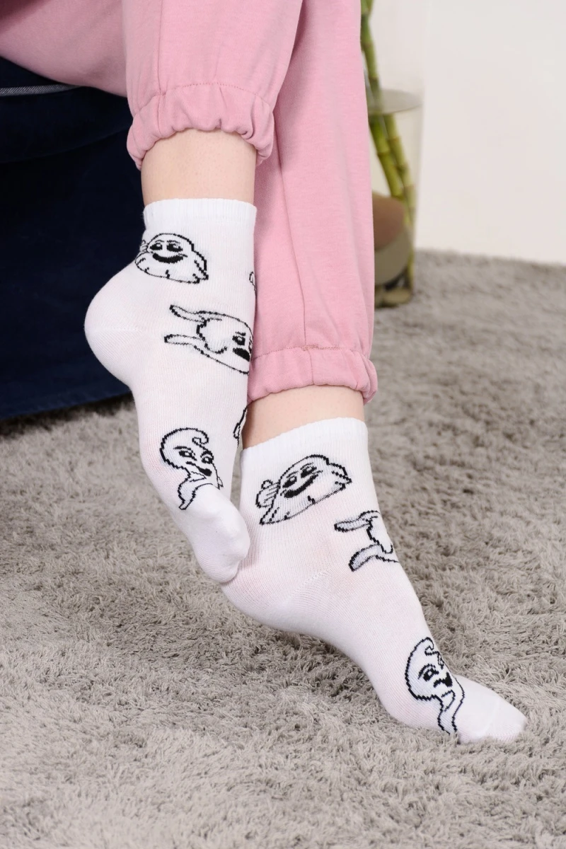 Детские носки стандарт Привидение (набор 3 пары) (белый, серый, черный)