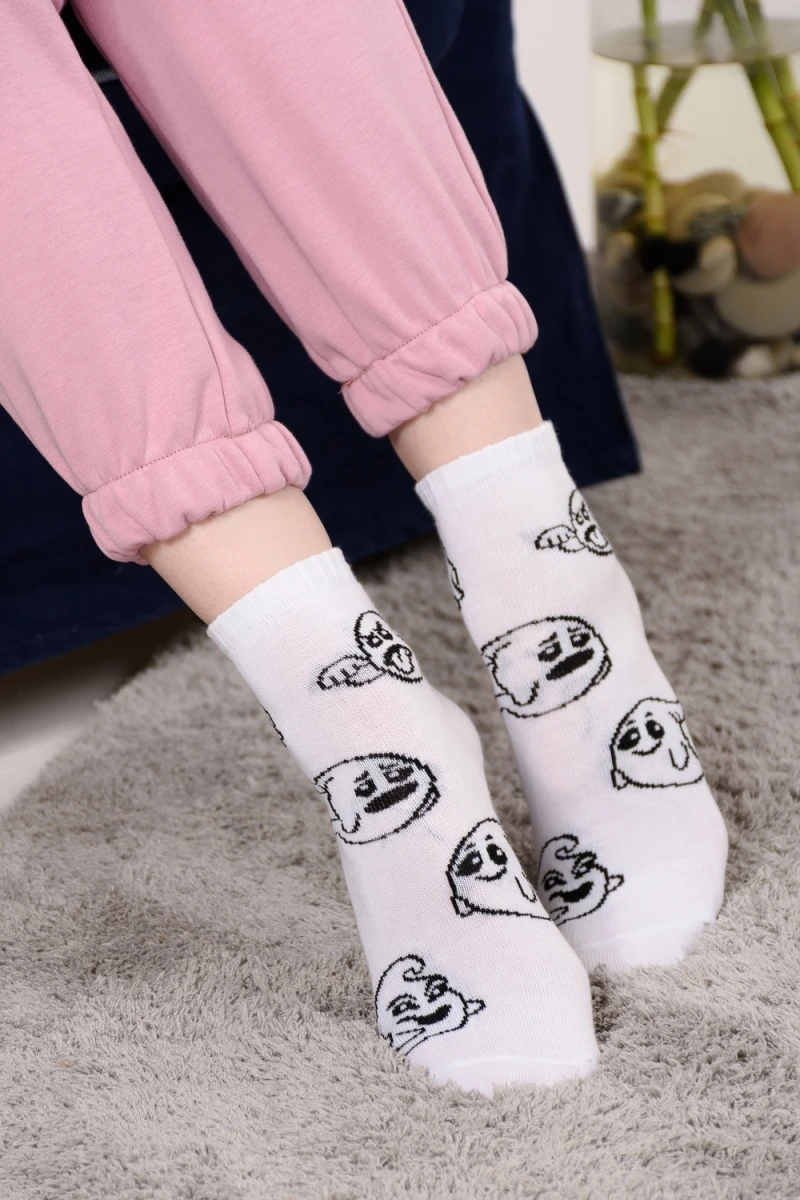 Детские носки стандарт Привидение (набор 3 пары) (белый, серый, черный)