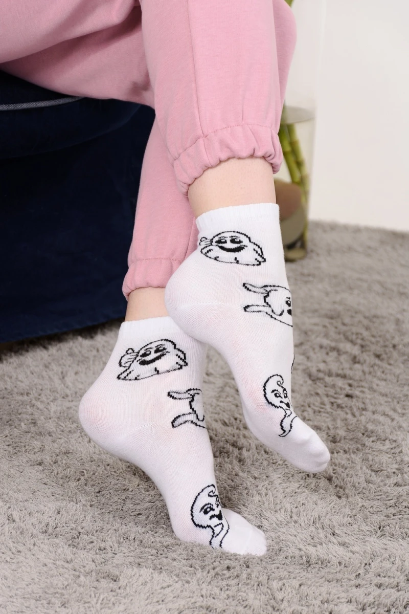 Детские носки стандарт Привидение (набор 3 пары) (белый, серый, черный)