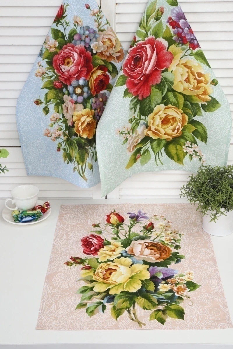 Полотенце 32596 (пионы)