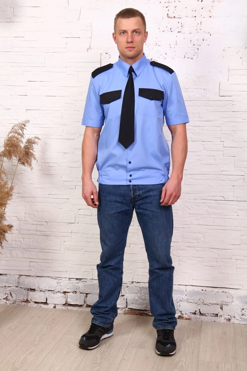 Рубашка 0213 охранника (голубой)