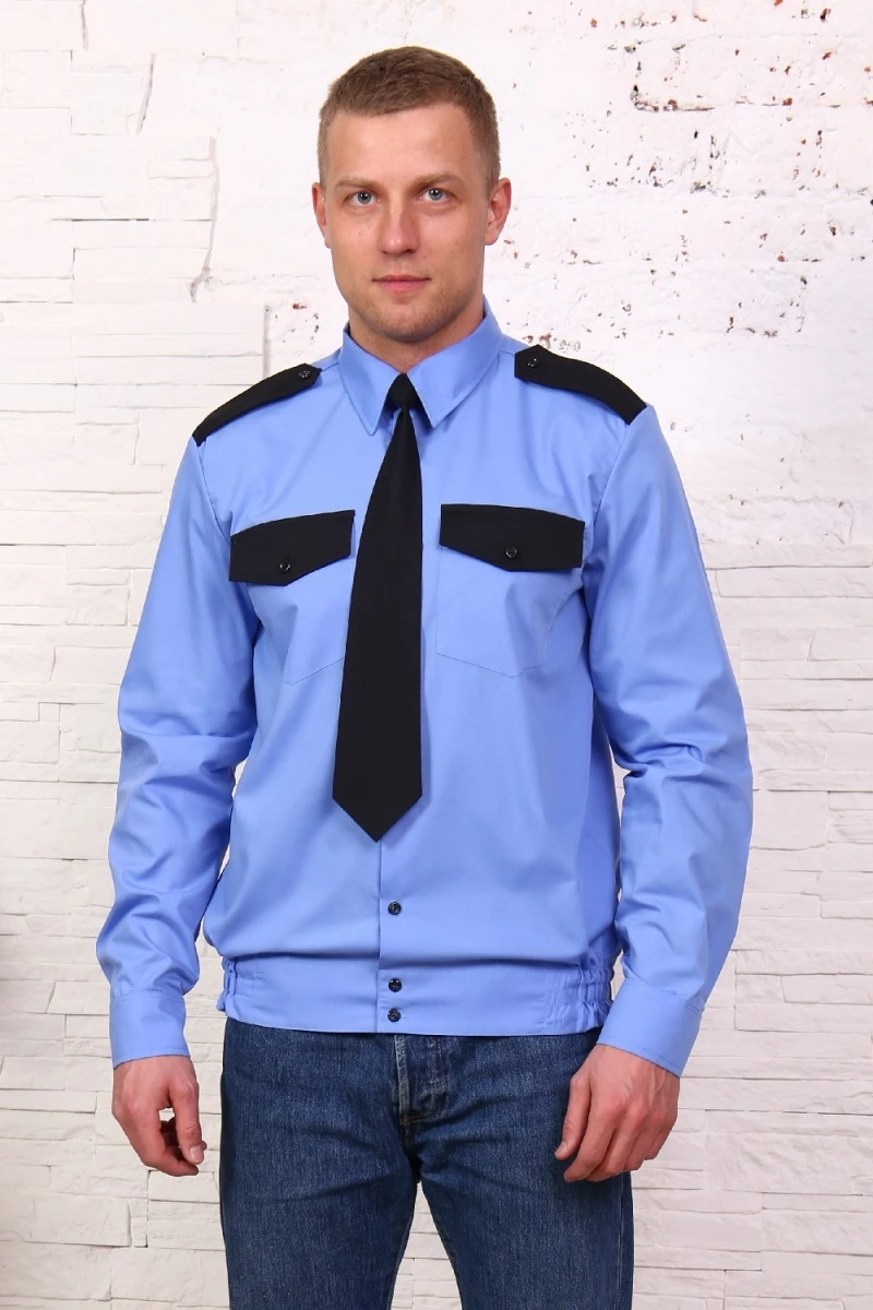 Рубашка 0214 охранника (голубой)