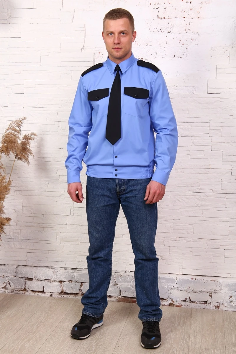Рубашка 0214 охранника (голубой)