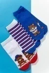 Детские носки стандарт Миша (набор 3 пары) (белый, василёк, цветной)