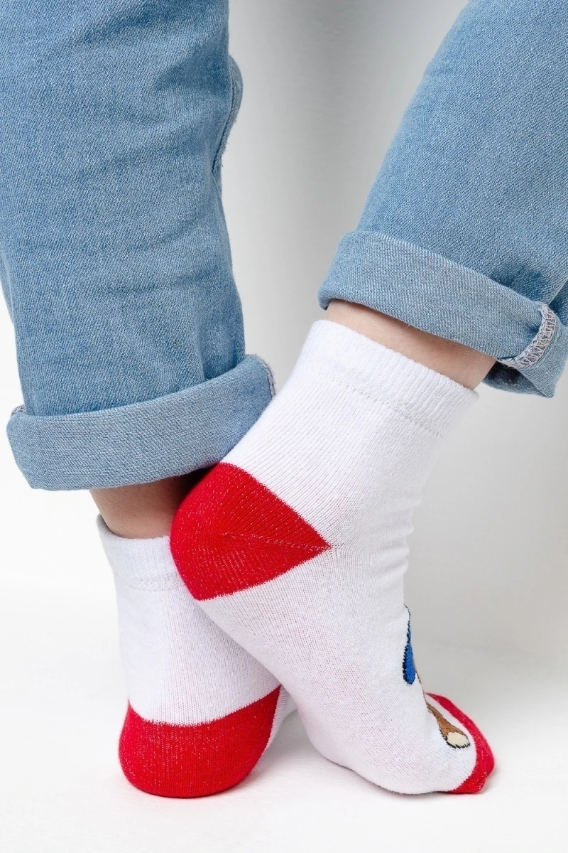 Детские носки стандарт Миша (набор 3 пары) (белый, василёк, цветной)