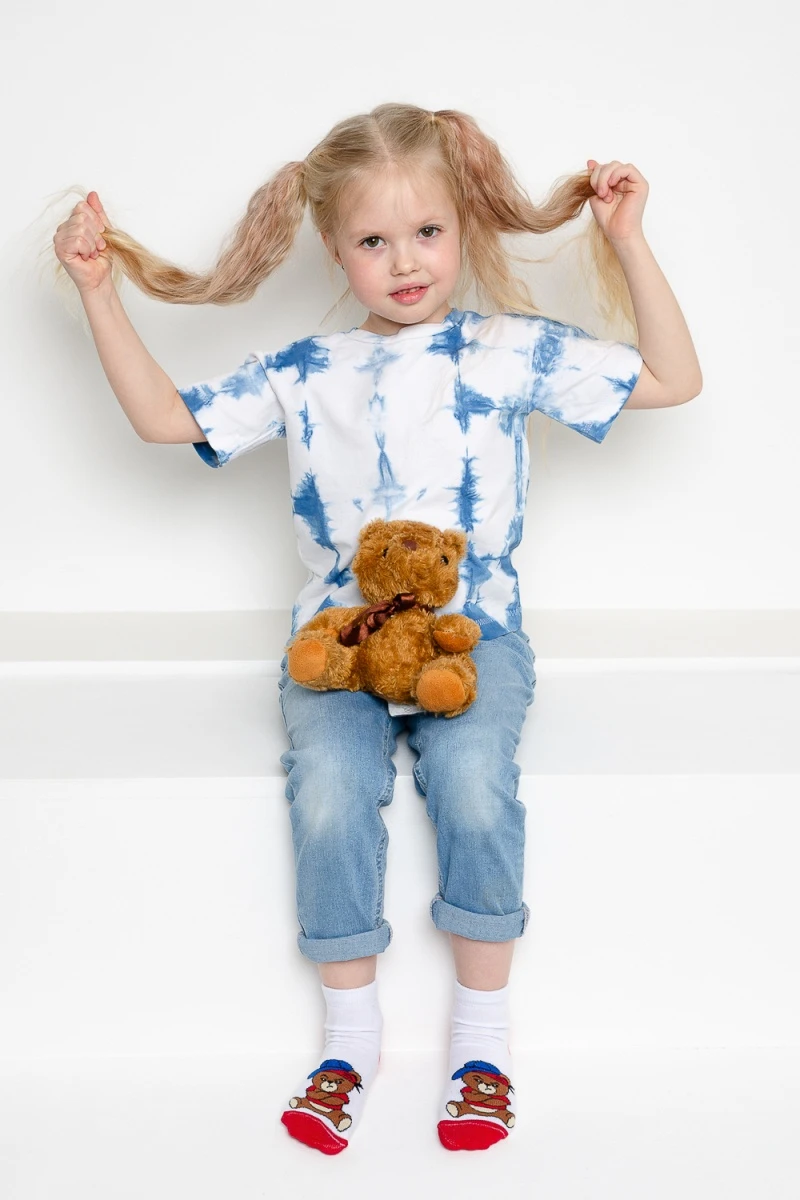 Детские носки стандарт Миша (набор 3 пары) (белый, василёк, цветной)