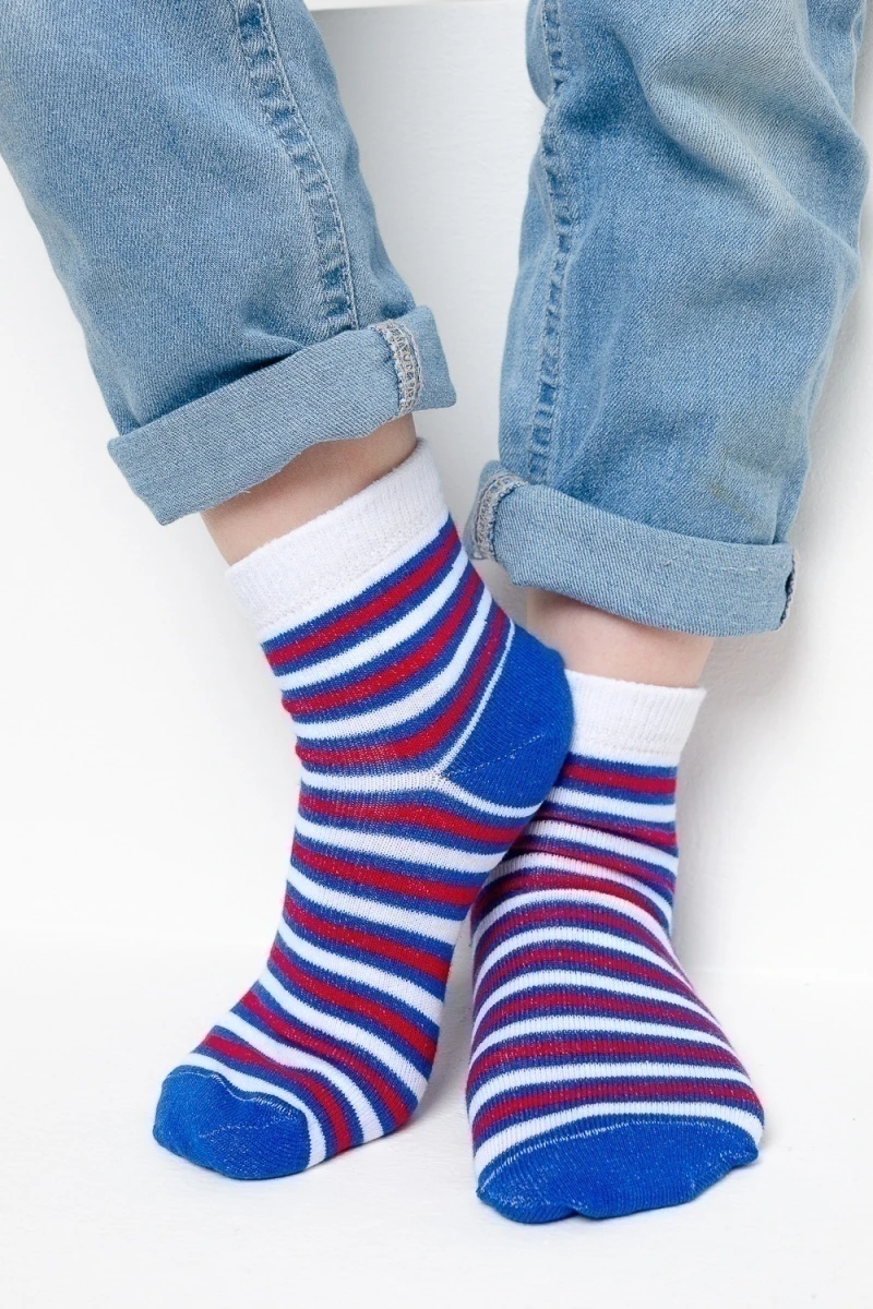 Детские носки стандарт Миша (набор 3 пары) (белый, василёк, цветной)