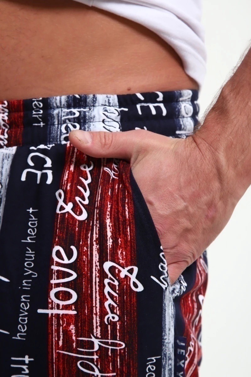 Шорты ШМ-03 (синий/красный/белый Полосы с буквами Love)