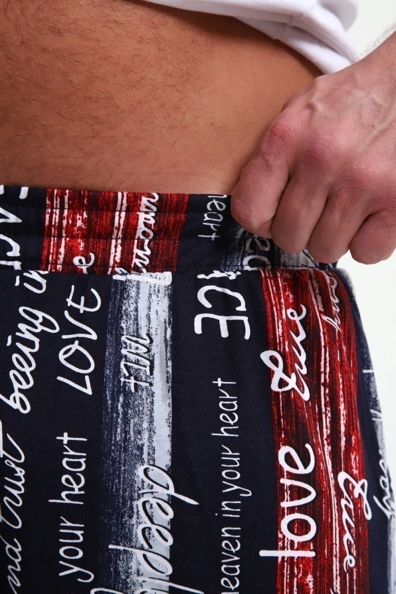 Шорты ШМ-03 (синий/красный/белый Полосы с буквами Love)