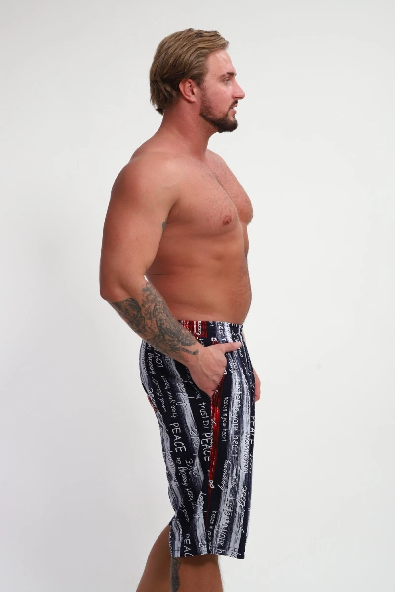 Шорты ШМ-03 (синий/красный/белый Полосы с буквами Love)