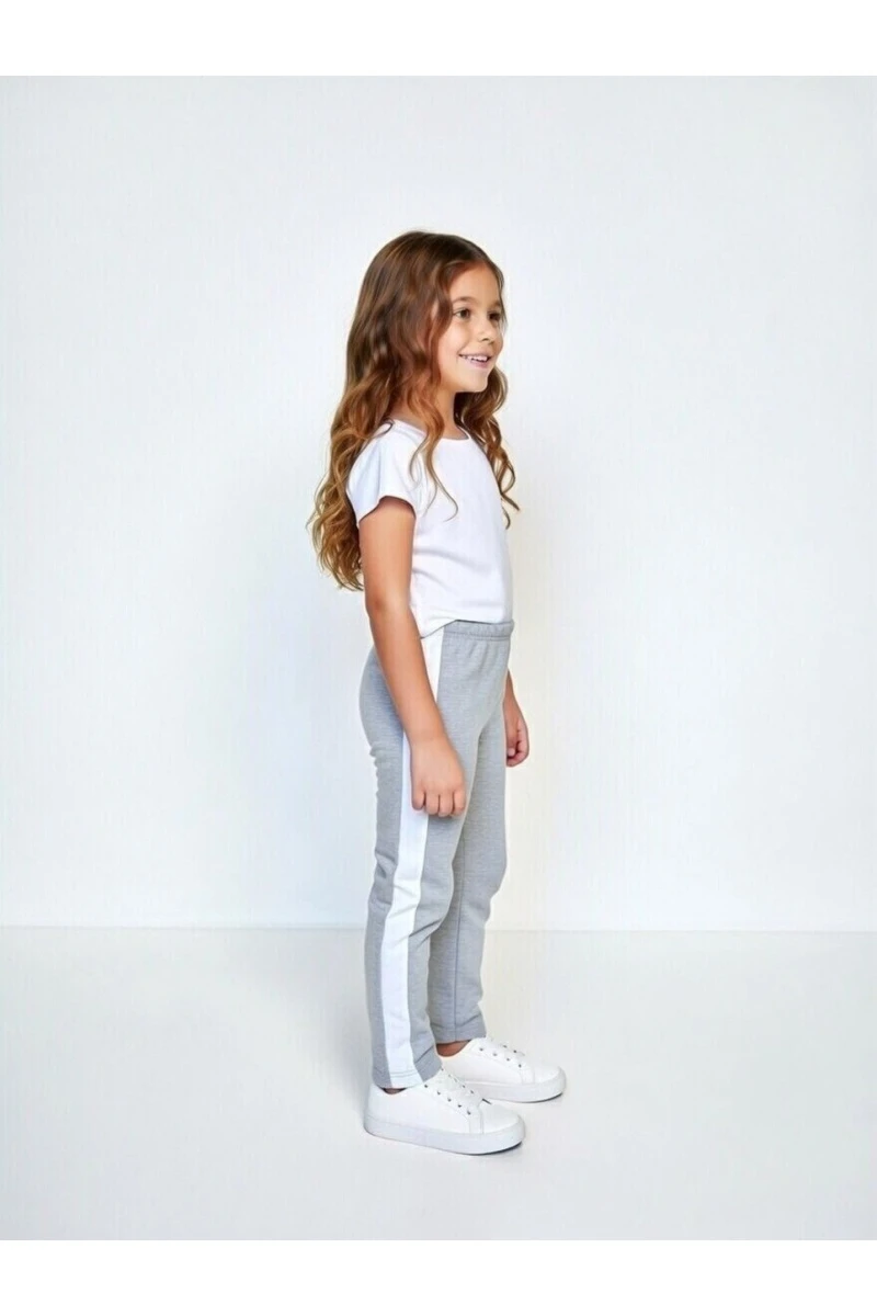 Детские брюки с лампасами 132-1 (светло-серый)