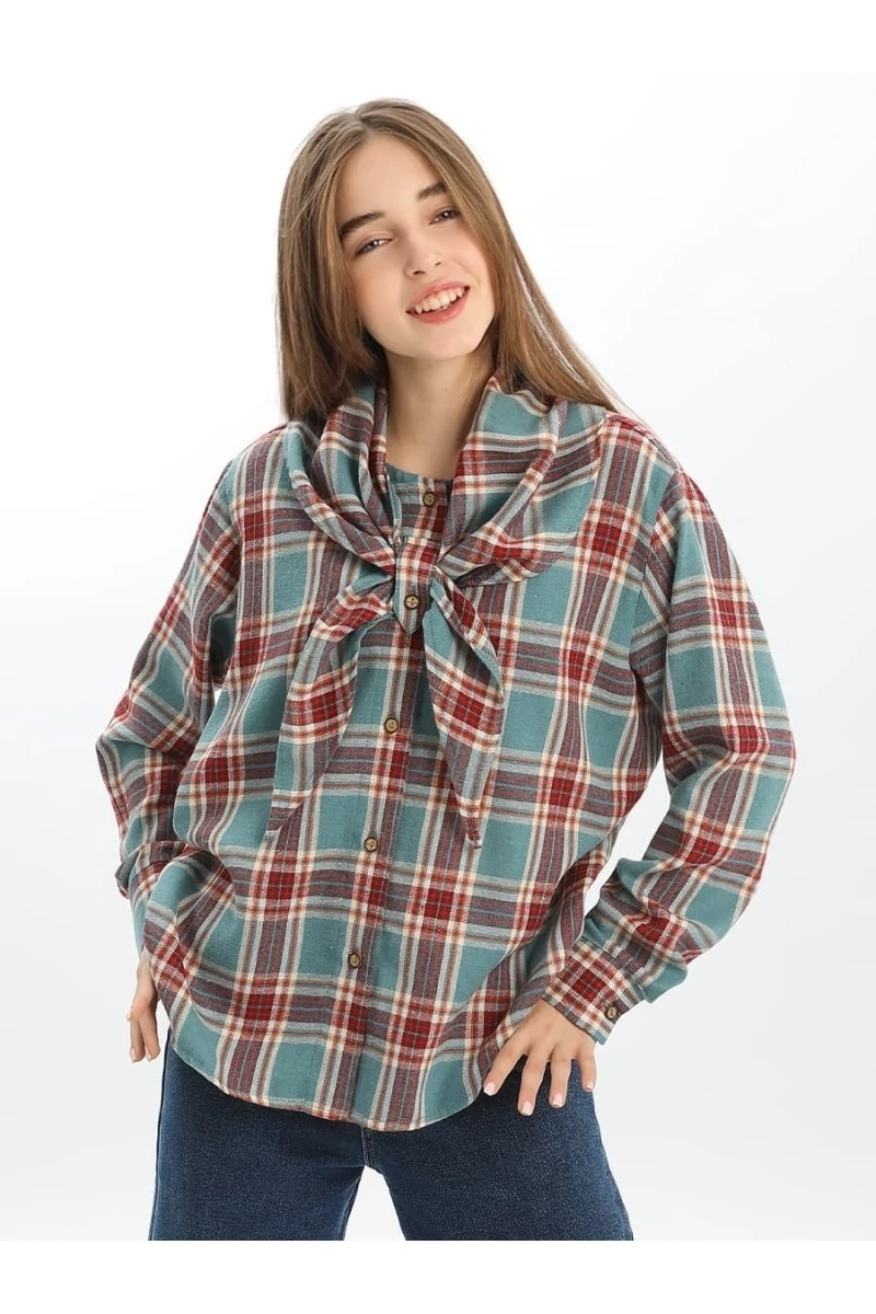 Рубашка для девочки SP2526 (голубой)