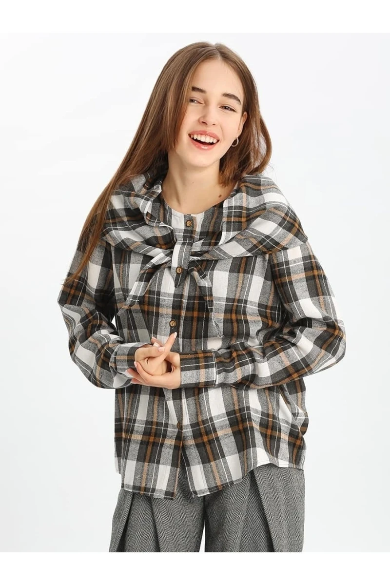 Рубашка для девочки SP2526 (серый)