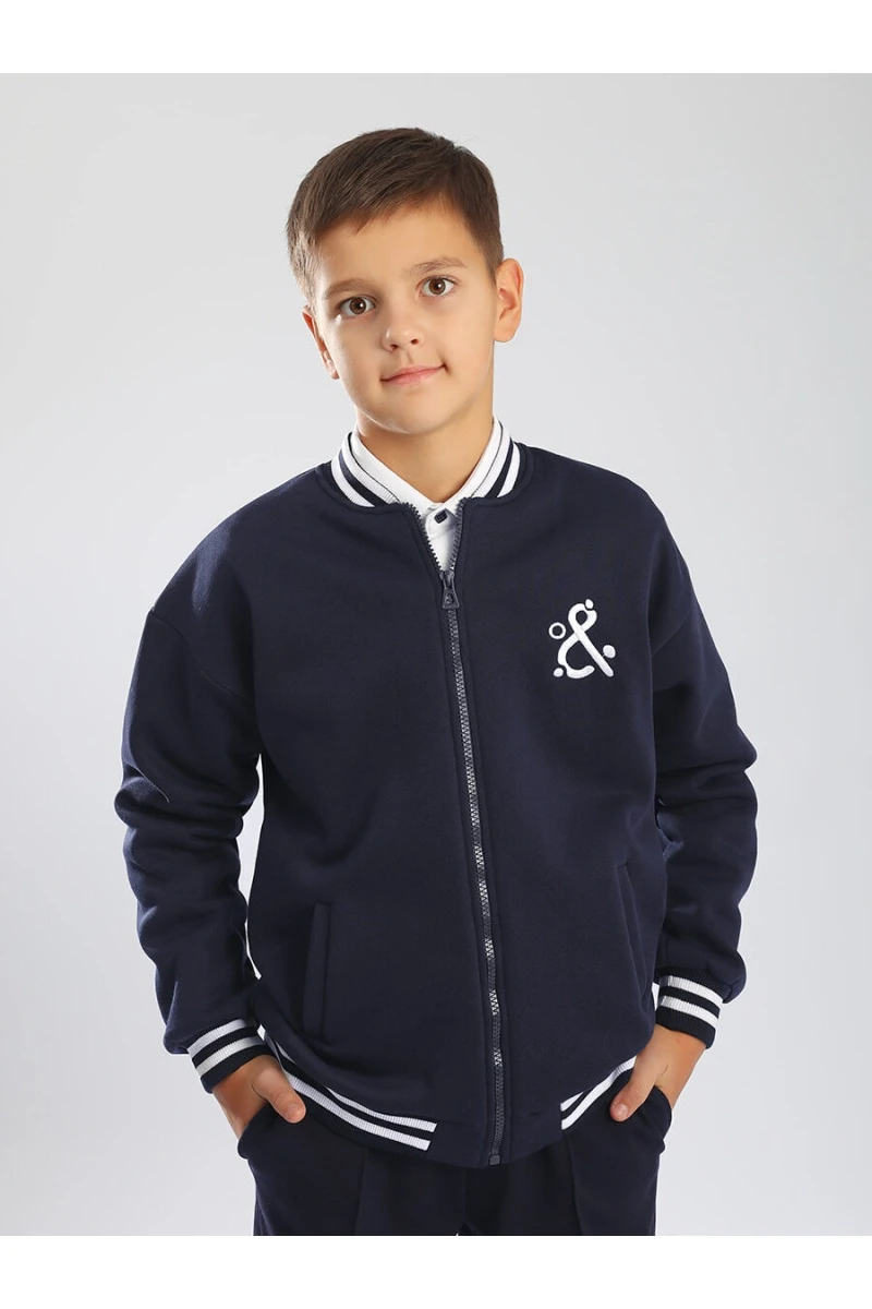 Детский бомбер утепленный на молнии SP2214 (синий)
