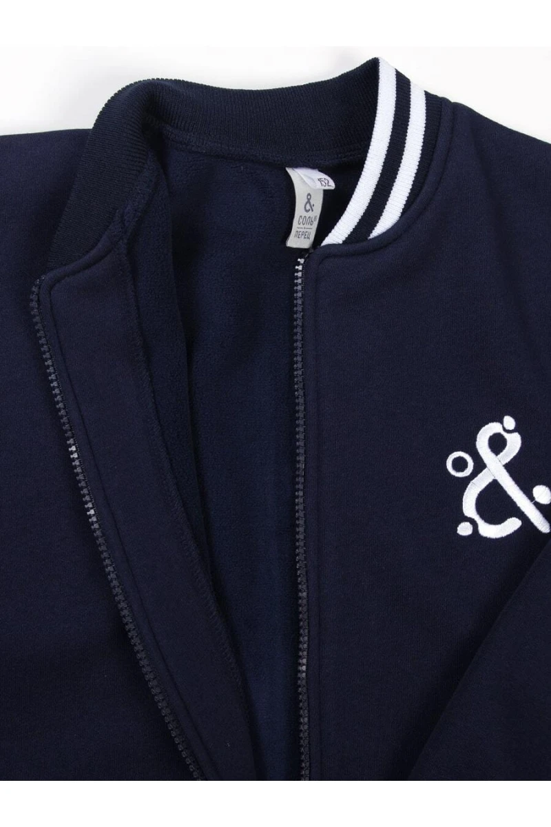 Детский бомбер утепленный на молнии SP2214 (синий)