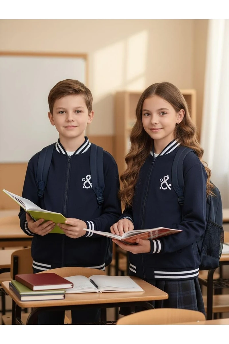 Детский бомбер утепленный на молнии SP2214 (синий)