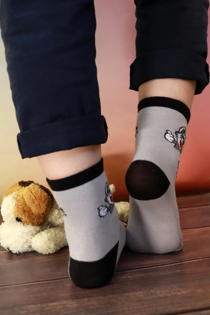 Детские носки стандарт Хаски (набор 3 пары) (серый, джинс)