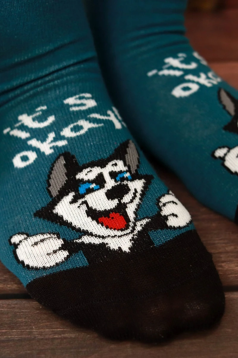 Детские носки стандарт Хаски (набор 3 пары) (серый, джинс)