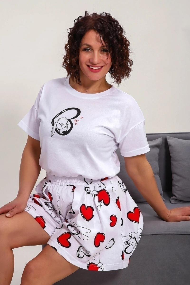 Пижама с шортами 88143 (белый)