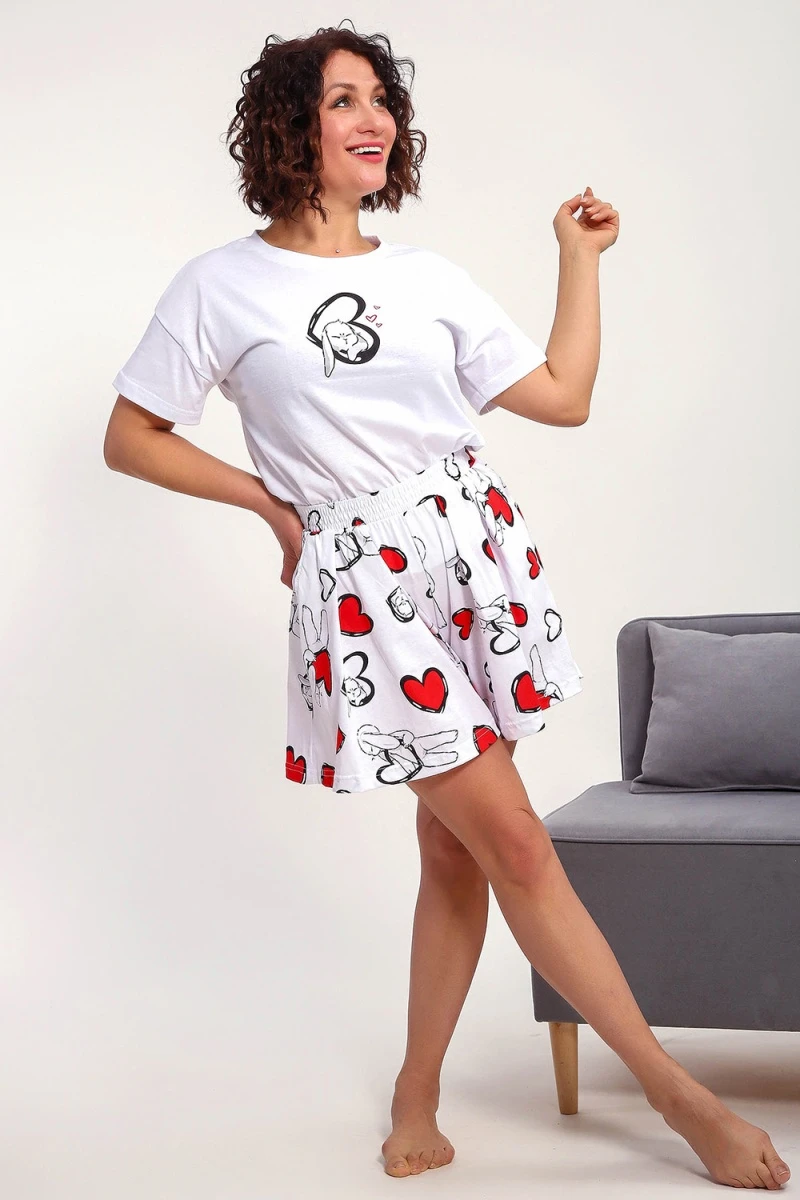 Пижама с шортами 88143 (белый)