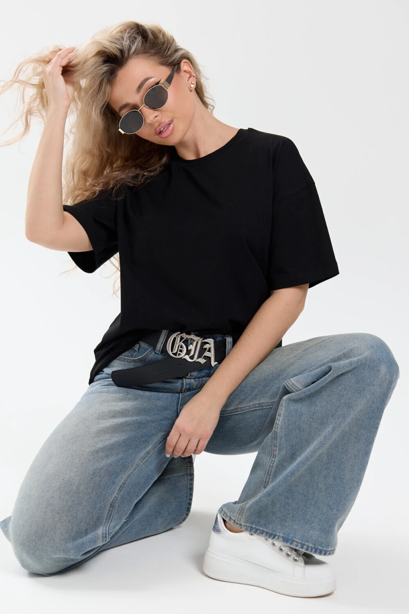 Футболка оверсайз 26012 (черный)