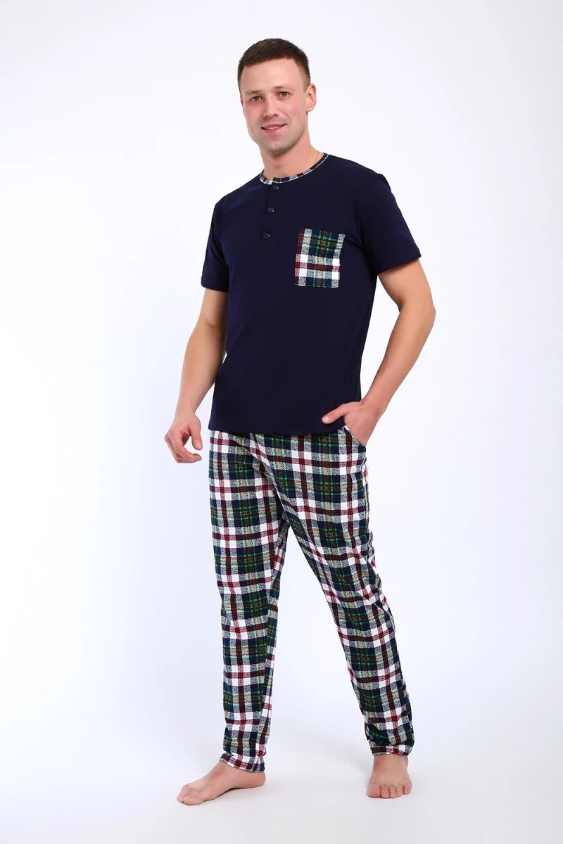 Костюм с брюками 24263 (бело-зелёный)