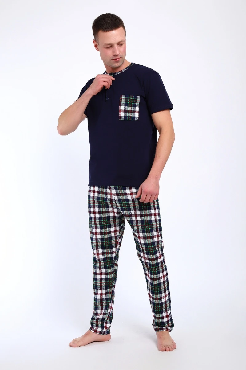 Костюм с брюками 24263 (бело-зелёный)