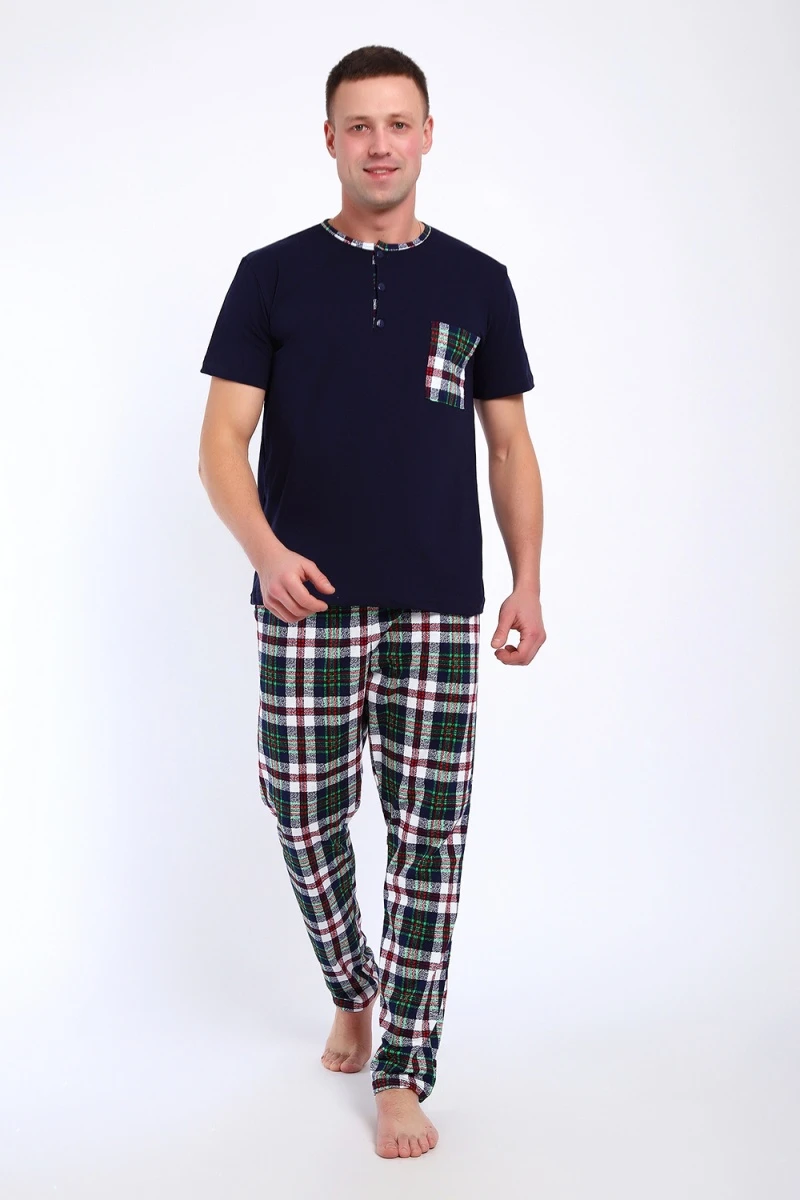 Костюм с брюками 24263 (бело-зелёный)