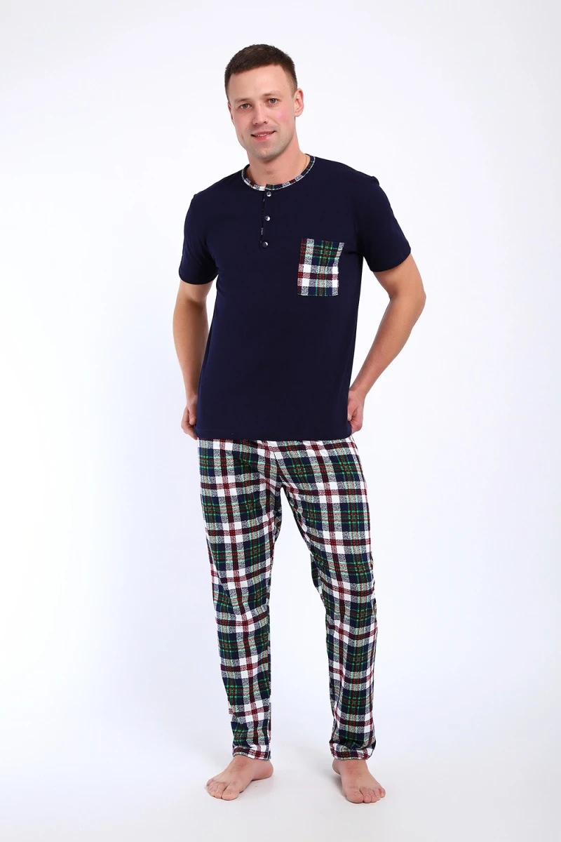 Костюм с брюками 24263 (бело-зелёный)