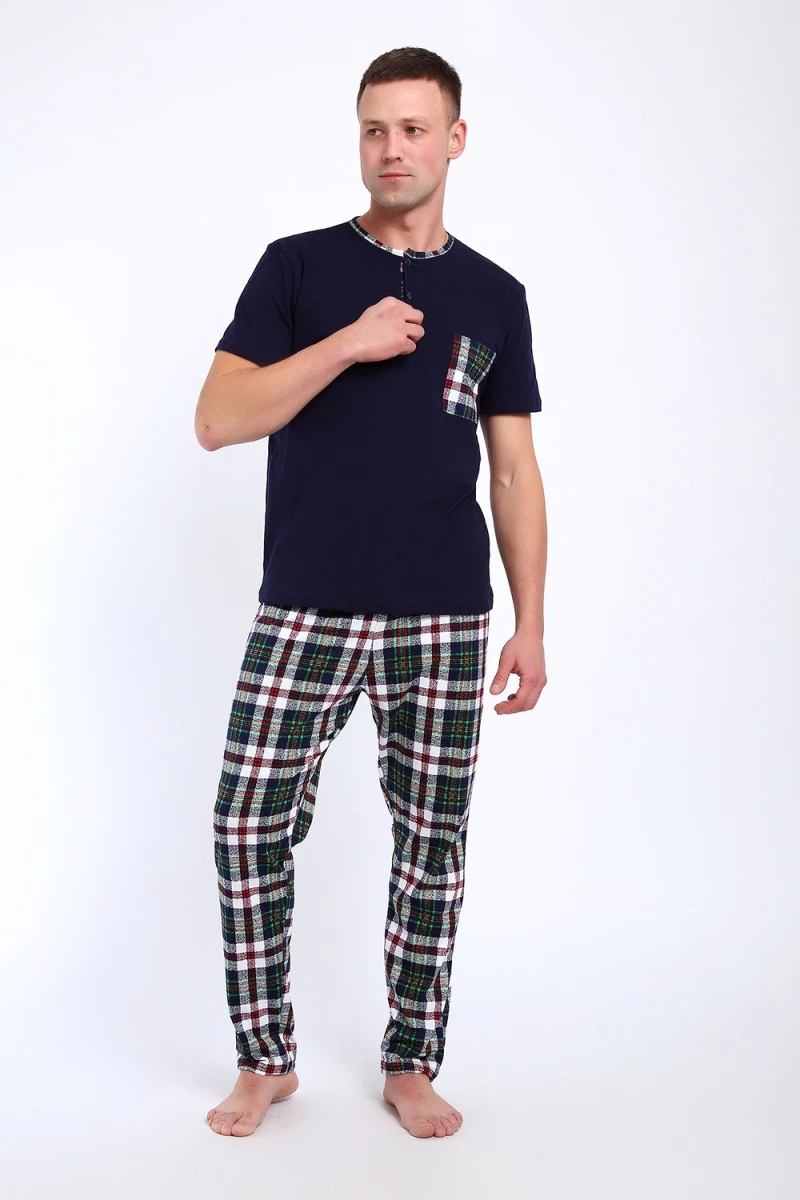 Костюм с брюками 24263 (бело-зелёный)