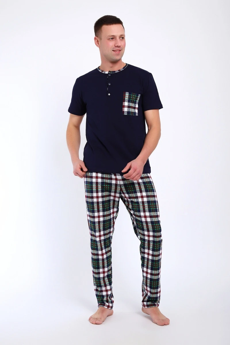 Костюм с брюками 24263 (бело-зелёный)