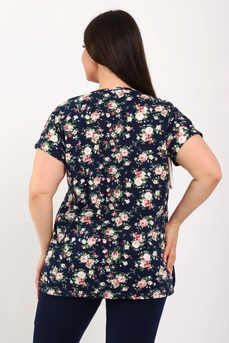 Костюм с бриджами КДЖ (синий, розы)