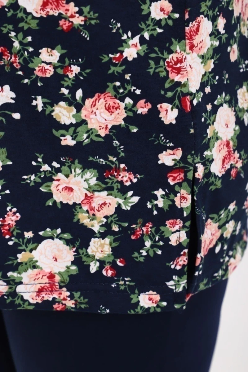 Костюм с бриджами КДЖ (синий, розы)