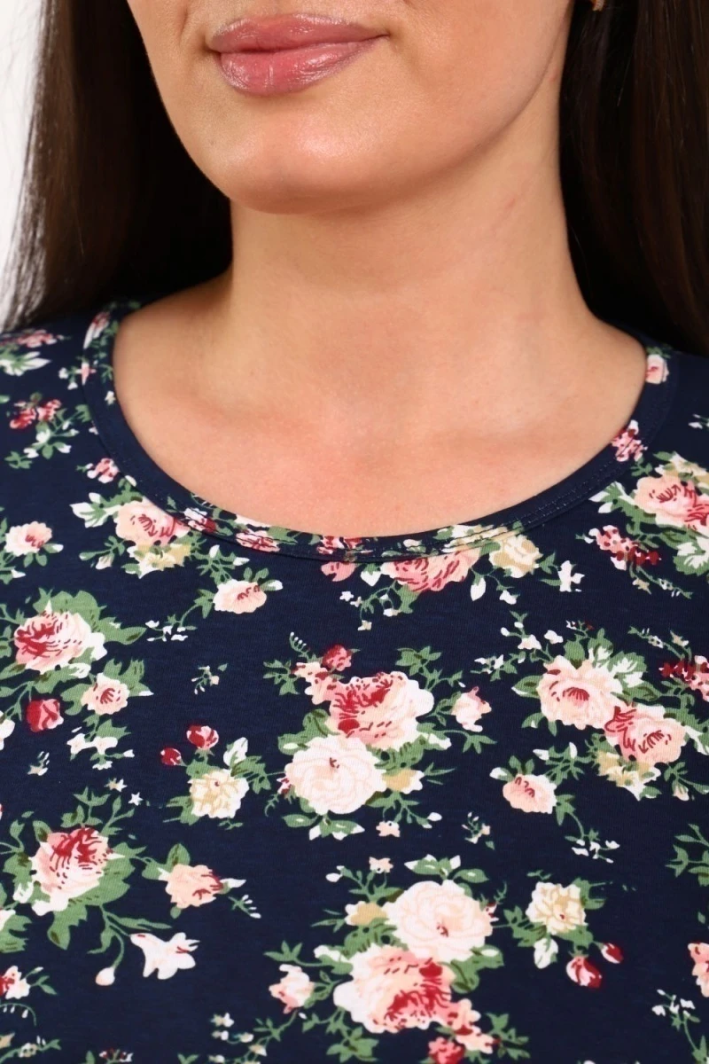 Костюм с бриджами КДЖ (синий, розы)