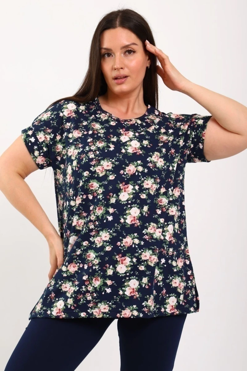 Костюм с бриджами КДЖ (синий, розы)