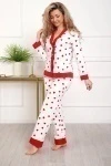 Пижама с брюками 18062 (белый сердечки)