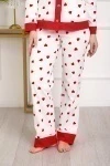 Пижама с брюками 18062 (белый сердечки)