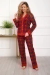 Пижама с брюками 18062 (красный/клетка)