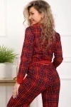 Пижама с брюками 18062 (красный/клетка)